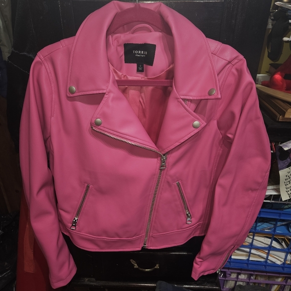 Torrid Faux Leather Pink Jacket - Picture 10 of 13